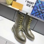 Louis Vuitton LV Unisex Territory Flat Ranger Khaki Green Calf Leather Circle – Bild 2