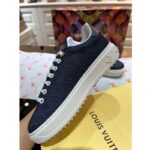 Louis Vuitton LV Unisex Time Out Sneaker Blue Monogram Debossed Denim – Image 5