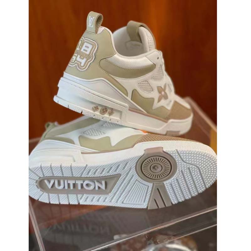 Louis Vuitton LV Unisex Trainer Sneaker Beige Monogram Denim Velcro Strap  Rubber Outsole - LULUX