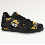 Louis Vuitton LV Unisex Trainer Sneaker Schwarz bedrucktes Kalbsleder Gummilaufsohle