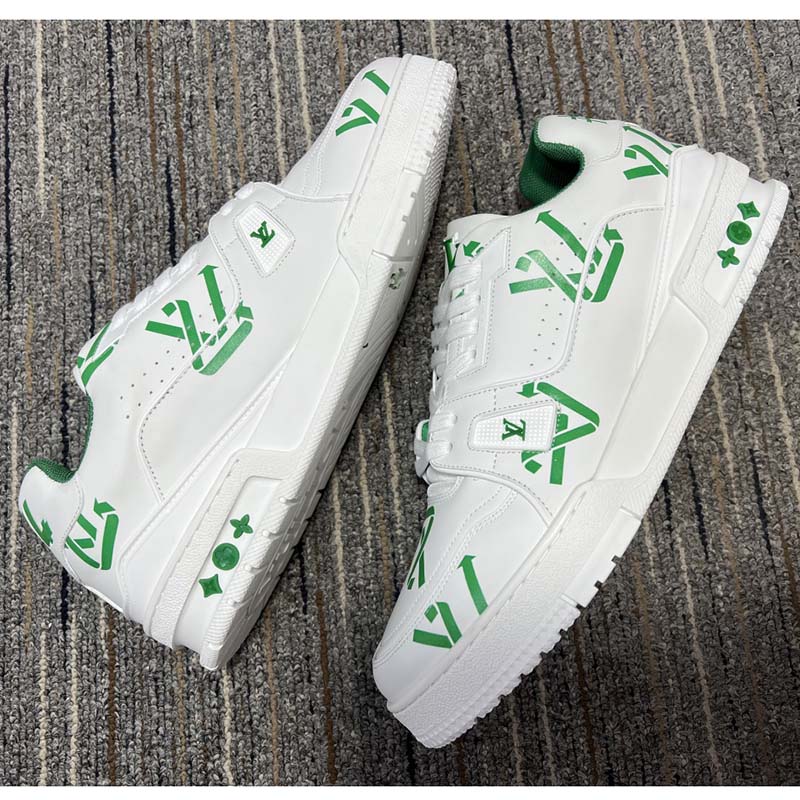 SALEOFF Louis Vuitton Trainer #54 Signature Green White Sneaker - USALast