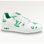 Louis Vuitton LV Unisex Trainer Sneaker Grün Mix Nachhaltige Materialien 54 Monogramm Blumen