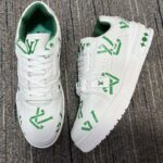 Louis Vuitton LV Unisex Trainer Sneaker Green Mix Sustainable Materials 54 Monogram Flowers – Bild 6
