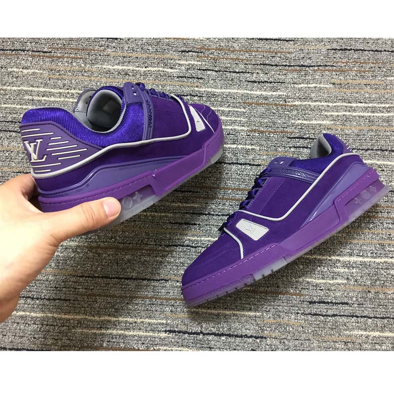 Tattoo cloth low trainers Louis Vuitton Purple size 39.5 EU in Cloth -  24076786