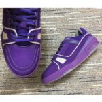 Louis Vuitton LV Unisex Trainer Sneaker Purple Metallic Canvas Rubber Outsole Monogram Flowers – Bild 9