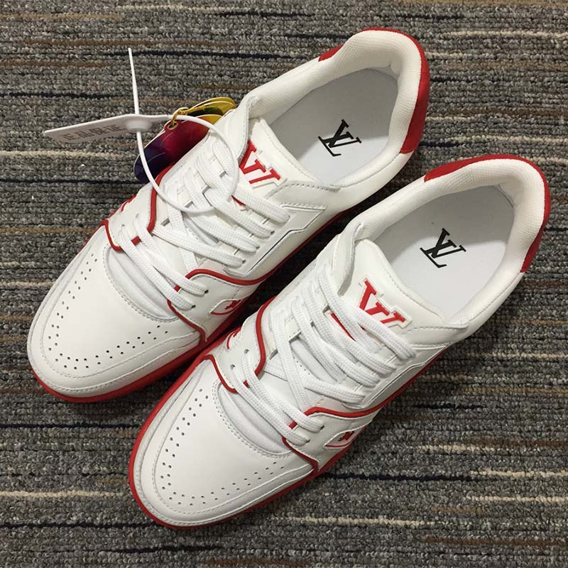 Louis Vuitton RED/White Velcro strap Mono Trainer Sneakers (Euro 44 /men's  10-11) for Sale in Valley Stream, NY - OfferUp