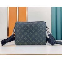 Louis Vuitton LV Unisex Trio Messenger Bag Dark Green Monogram Coated Canvas Cowhide (10)