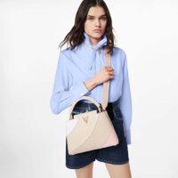 Louis Vuitton LV Women Capucines BB Handbag Beige Taurillon Patent Leather Ssmooth Calfskin (17)