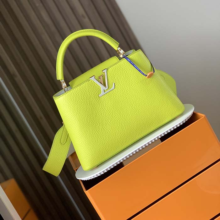 Louis Vuitton LV Women Capucines BB Handbag Cedrat Yellow Crème Nacré Taurillon Leather (1)