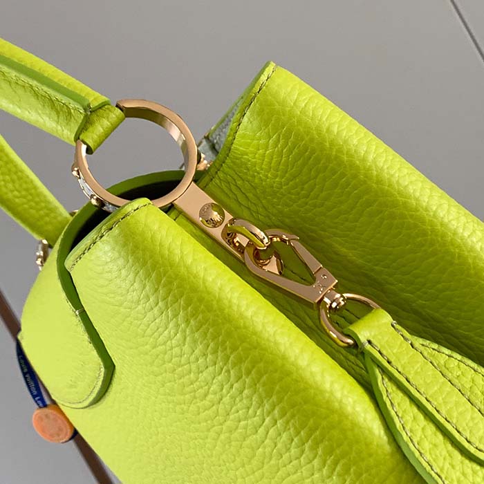 Louis Vuitton LV Women Capucines BB Handbag Cedrat Yellow Crème Nacré Taurillon Leather (10)