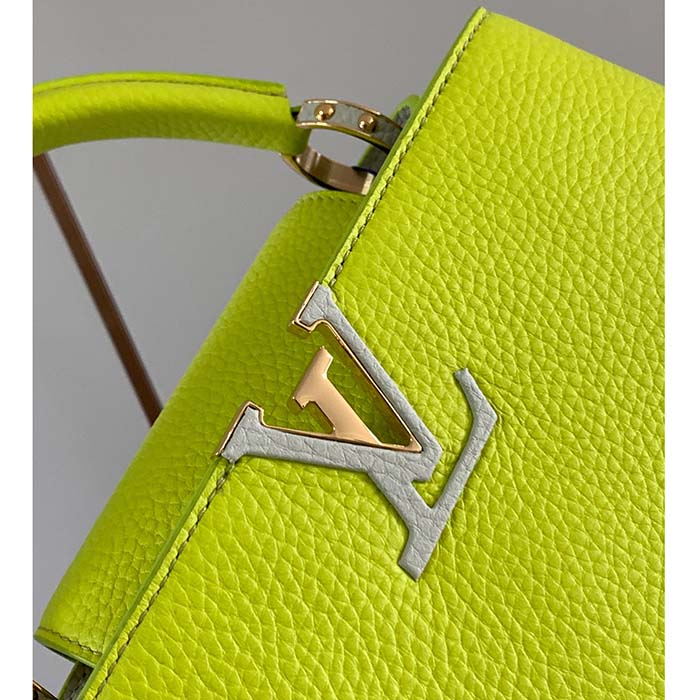Louis Vuitton LV Women Capucines BB Handbag Cedrat Yellow Crème Nacré Taurillon Leather (3)