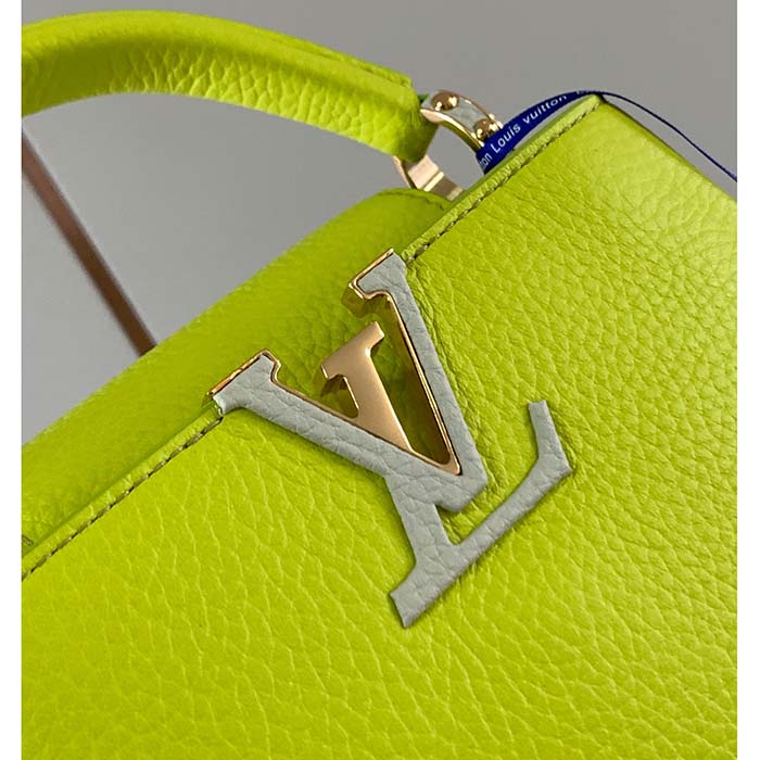Louis Vuitton LV Women Capucines BB Handbag Cedrat Yellow Crème Nacré Taurillon Leather (4)