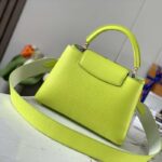 Louis Vuitton LV Women Capucines BB Handbag Cedrat Yellow Crème Nacré Taurillon Leather - Image 3