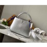 Louis Vuitton LV Women Capucines BB Handbag Etain Metallic Gray Taurillon Leather - Image 3