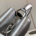 Louis Vuitton LV Women Capucines BB Handbag Etain Metallic Gray Taurillon Leather - Image 7