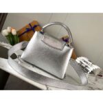 Louis Vuitton LV Women Capucines BB Handbag Etain Metallic Gray Taurillon Leather - Image 4