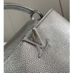 Louis Vuitton LV Women Capucines BB Handbag Etain Metallic Gray Taurillon Leather - Image 9
