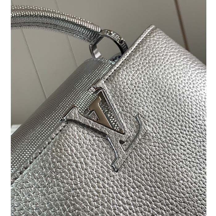 Louis Vuitton Capucines Bb Metallic Grey Top Handle Handbag M21102