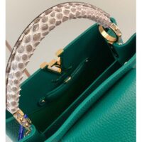 Louis Vuitton LV Women Capucines BB Handbag Green Taurillon Python Skin Leather (11)