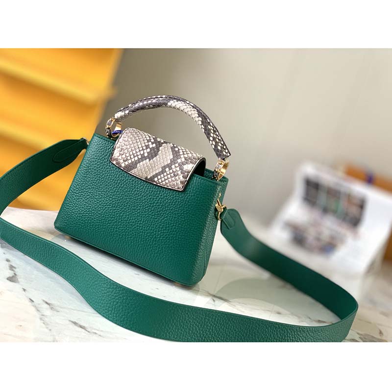 green lv capucines mini python