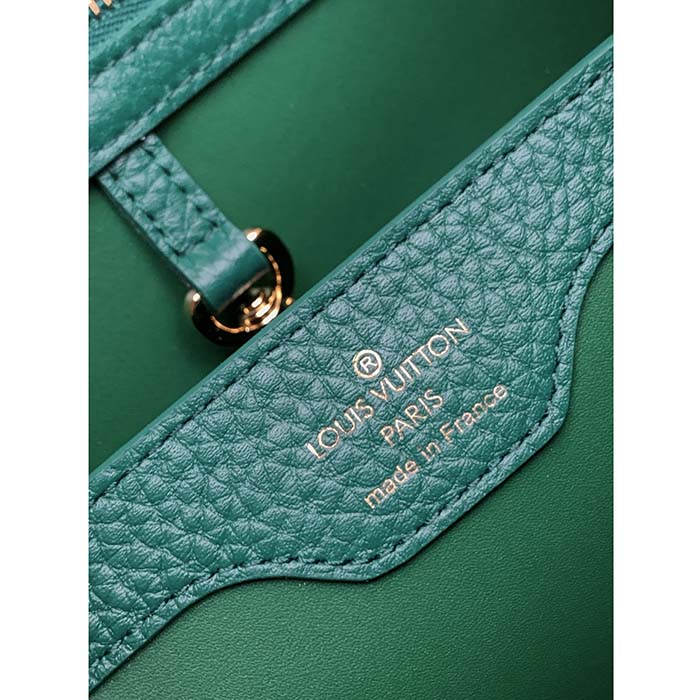 LOUIS VUITTON Emerald green PYTHON CAPUCINES BB Shoulder Bag at