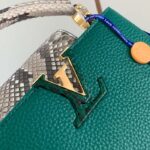 Louis Vuitton LV Women Capucines Mini Handbag Emeraude Green Taurillon Leather Python Skin - immagine 8
