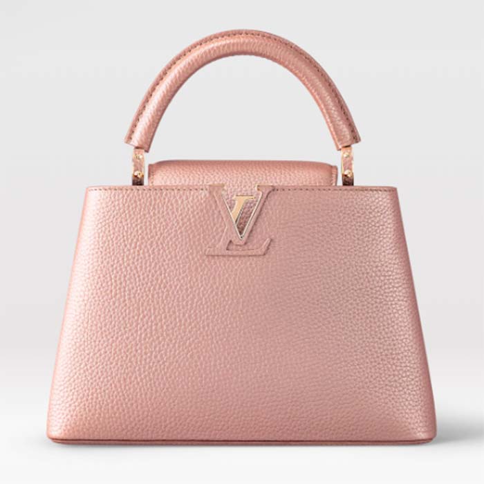 Louis Vuitton LV Women Capucines BB Handbag Pearly Pink Taurillon Leather