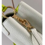 Louis Vuitton LV Women Capucines BB Handbag Snow White Cedrat Santorin Taurillon Leather – Image 9