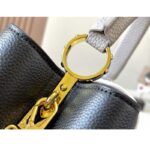 Louis Vuitton LV Women Capucines MM Handbag Black Gray Taurillon Leather - immagine 8
