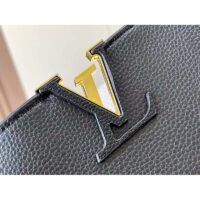 Louis Vuitton LV Women Capucines MM Handbag Black Gray Taurillon Leather (8)