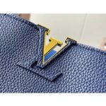 Louis Vuitton LV Women Capucines MM Handbag Navy Blue Taurillon Leather - Imagen 7
