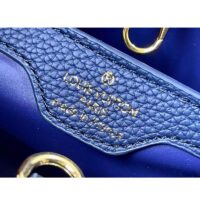 Louis Vuitton LV Women Capucines MM Handbag Navy Blue Taurillon Leather (9)