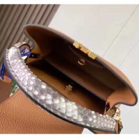 Louis Vuitton LV Women Capucines Mini Handbag Brown Taurillon Python Leather (4)
