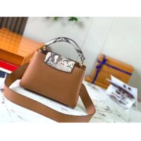 Louis Vuitton LV Women Capucines Mini Handbag Brown Taurillon Python Leather (4)