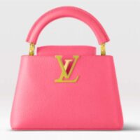 Louis Vuitton LV Women Capucines Mini Handbag Dragon Fruit Pink Cedrat Taurillon Leather (11)