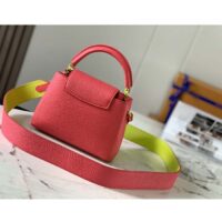 Louis Vuitton LV Women Capucines Mini Handbag Dragon Fruit Pink Cedrat Taurillon Leather (11)