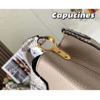 Louis Vuitton LV Women Capucines Mini Handbag Galet Gray Taurillon Python Leather (9)