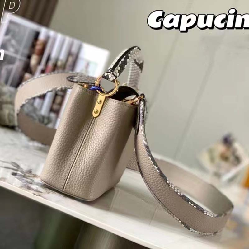 Capucines python handbag Louis Vuitton Grey in Python - 31106805