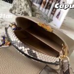 Louis Vuitton LV Women Capucines Mini Handbag Galet Gray Taurillon Python Leather - Imagen 8