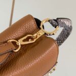 Louis Vuitton LV Women Capucines Mini Handbag Golden Yellow Taurillon Leather Python Skin – Image 11