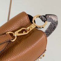 Louis Vuitton LV Women Capucines Mini Handbag Golden Yellow Taurillon Leather Python Skin (5)