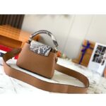 Louis Vuitton LV Women Capucines Mini Handbag Golden Yellow Taurillon Leather Python Skin – Image 5