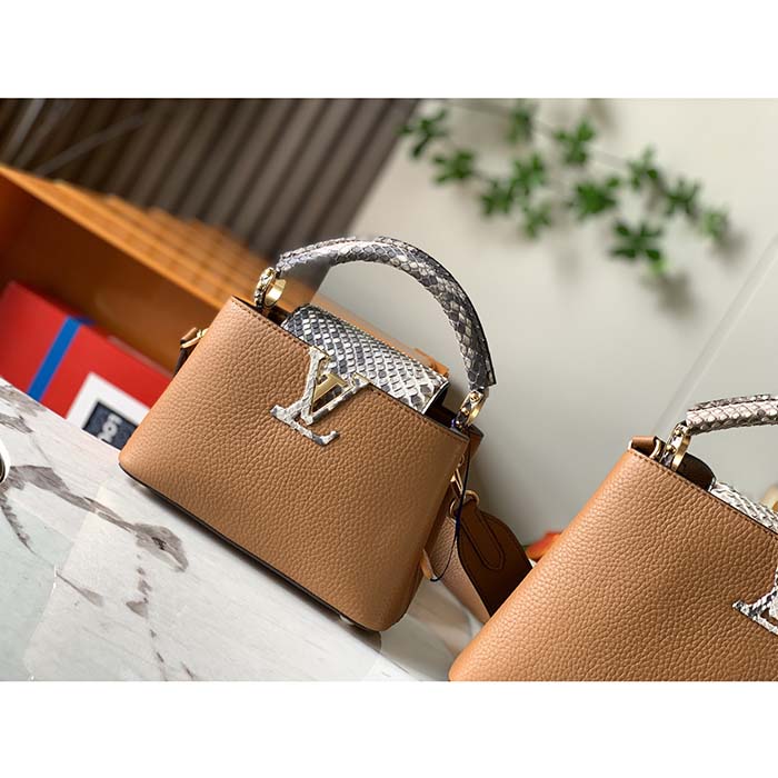 Louis Vuitton - Capucines Python Leather Mini Bag – Brown – Shop It