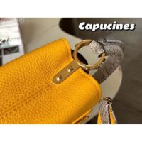 Louis Vuitton LV Women Capucines Mini Handbag Golden Yellow Taurillon Python Leather (5)