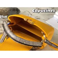 Louis Vuitton LV Women Capucines Mini Handbag Golden Yellow Taurillon Python Leather (5)