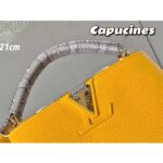 Louis Vuitton LV Women Capucines Mini Handbag Golden Yellow Taurillon Python Leather - immagine 8