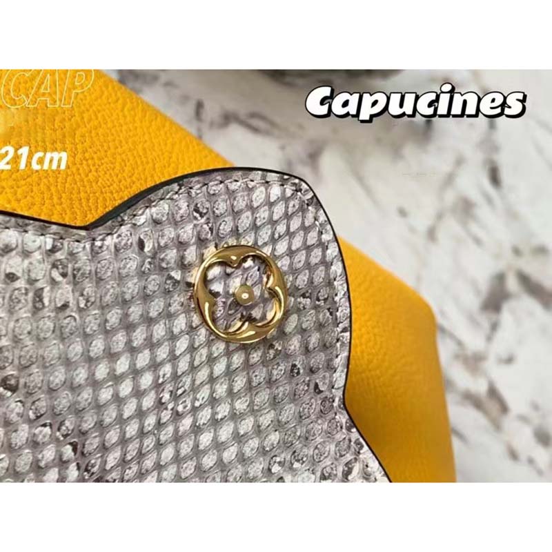 Louis Vuitton Capucines Mini in yellow alligator Exotic leather ref.847622  - Joli Closet