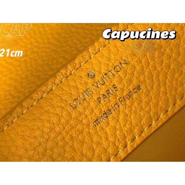 Capucines leather handbag Louis Vuitton Yellow in Leather - 33252863