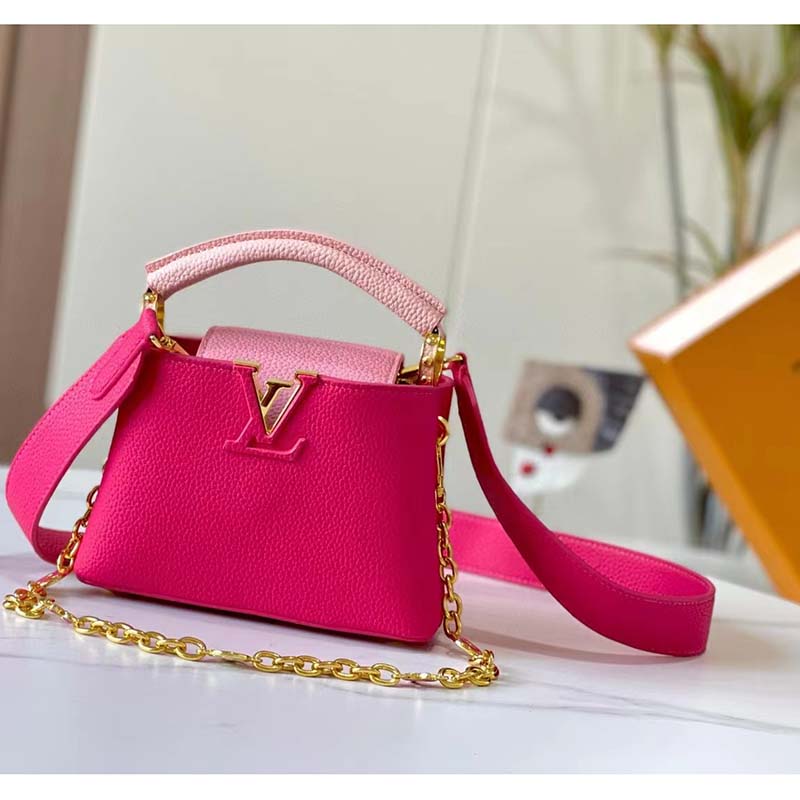 Capucines Mini bag in pink leather Louis Vuitton - Second Hand