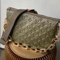 Louis Vuitton LV Women Coussin MM Handbag Khaki Monogram Embossed Puffy Lambskin (2)